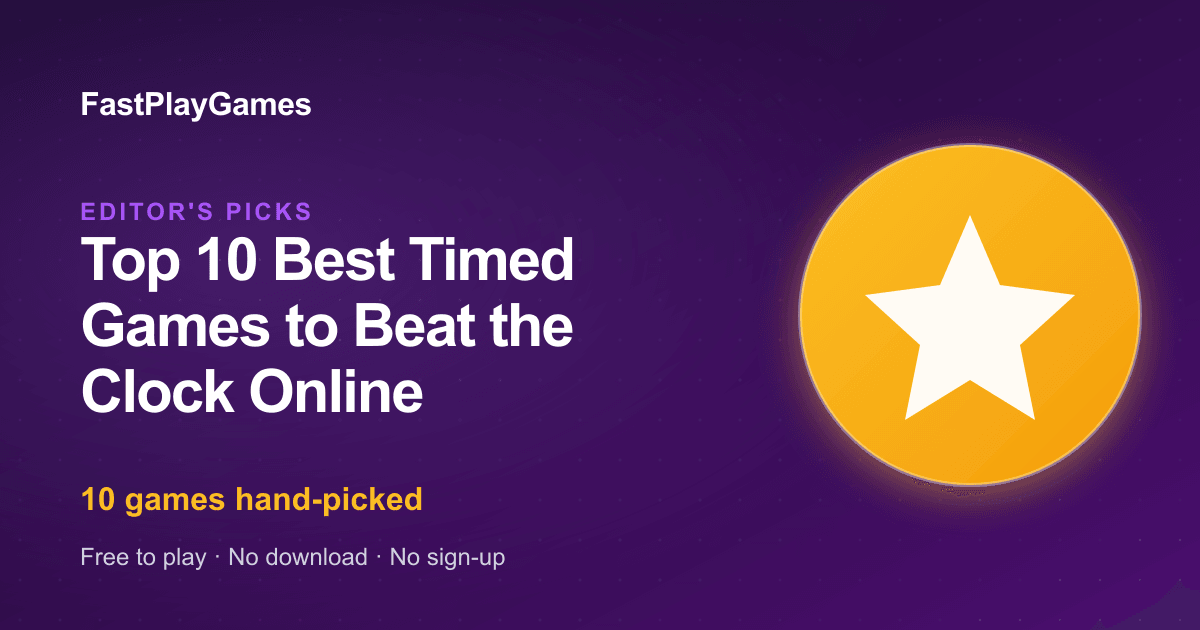 Best Timed Games Online 2026 — Free Beat-the-Clock Browser Games