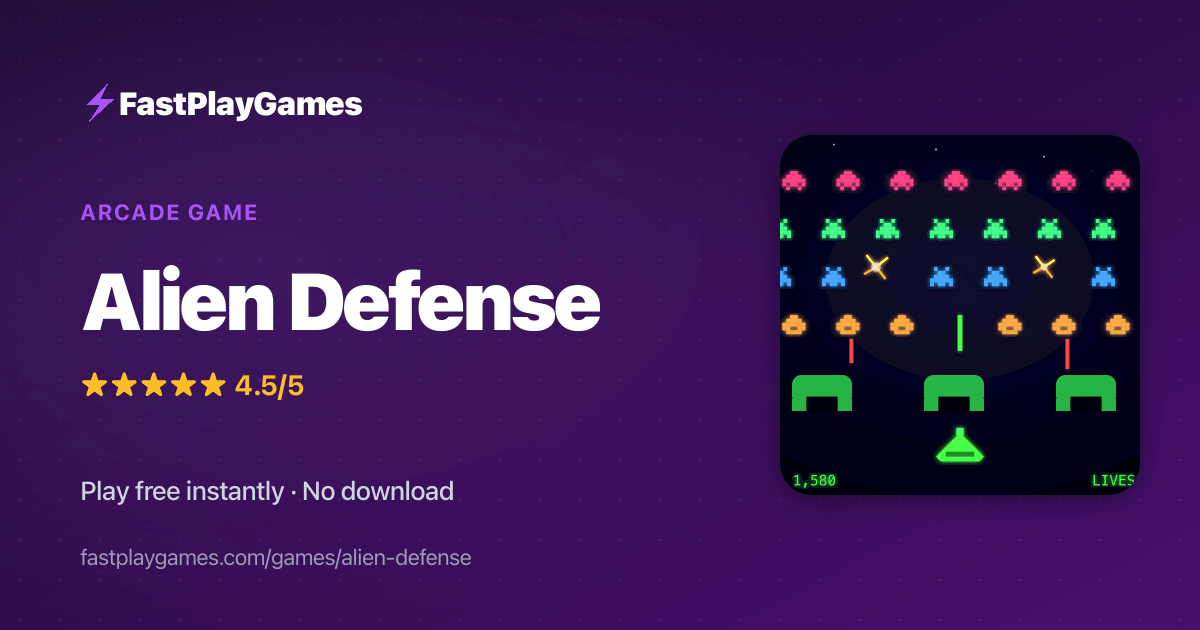 Alien Defense — Free Arcade Game | Play Online | FastPlayGames