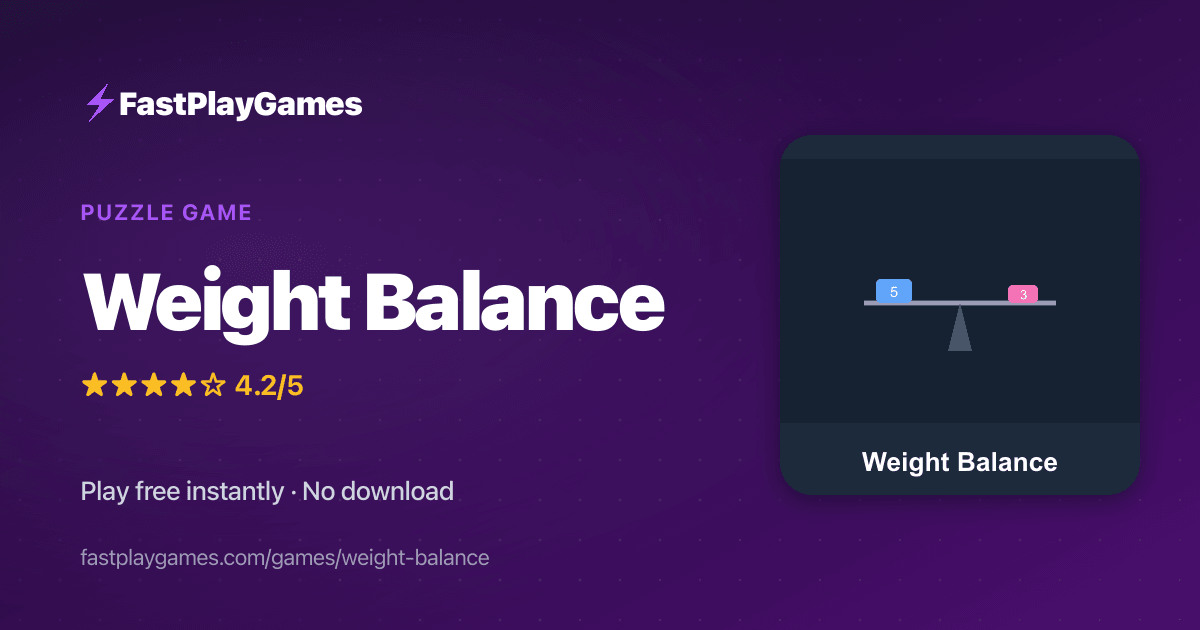 Work Balance Game Weight Balance — Free Puzzle Game | Play Online | FastPlayGames